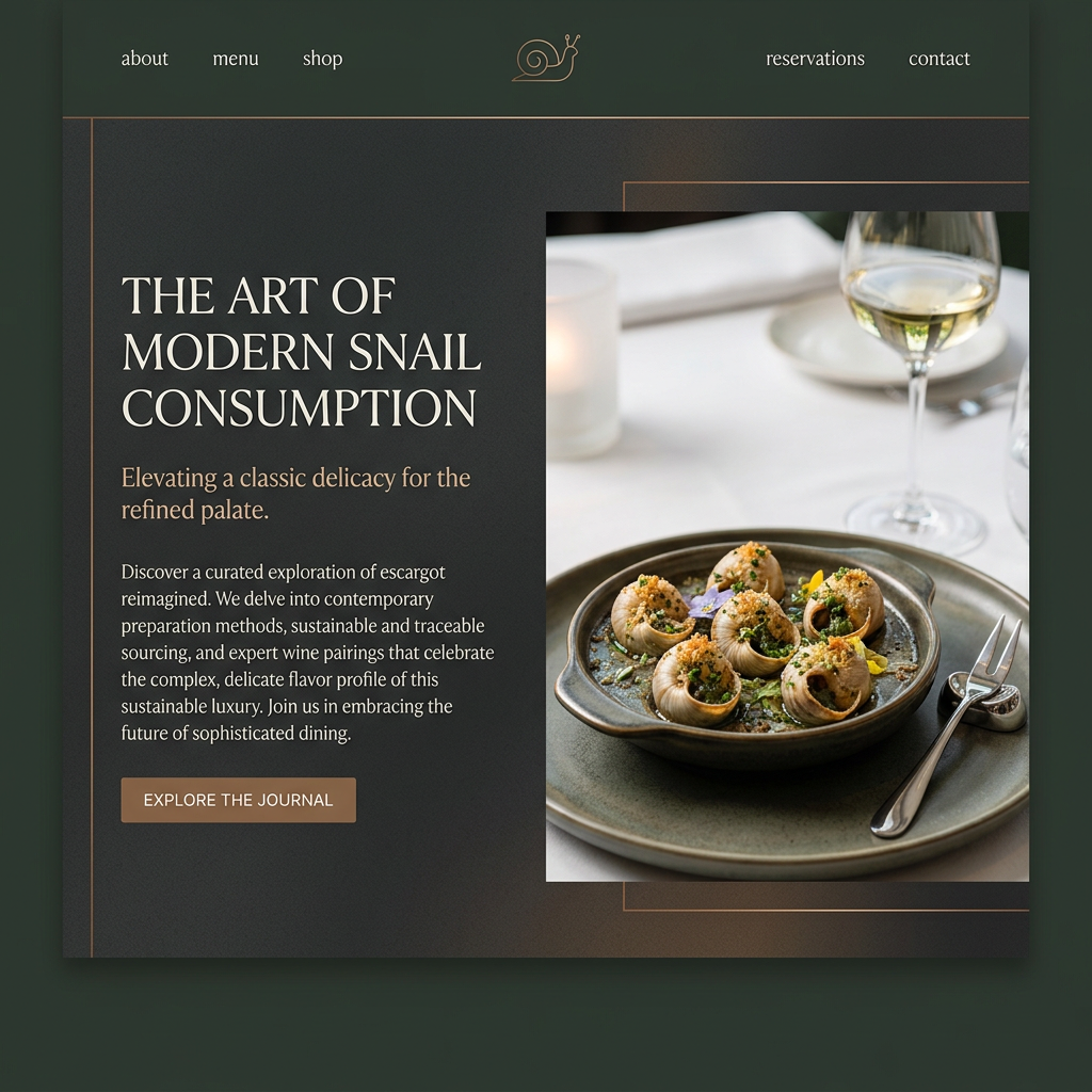 Plate of escargot garnished with herbs and breadcrumbs next to a glass of white wine on a white tablecloth